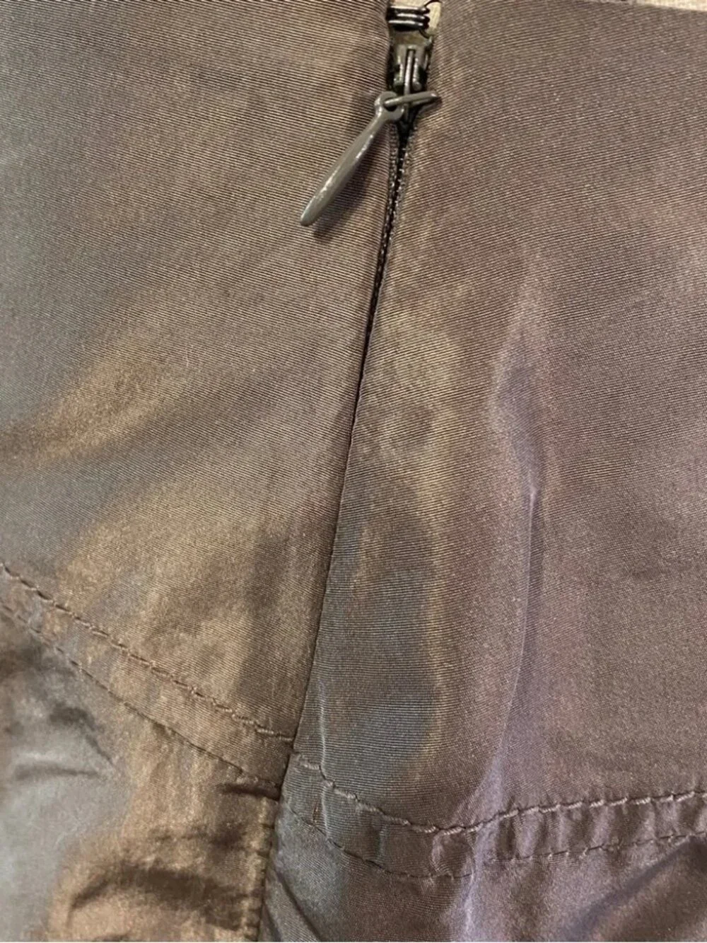 J. Crew warm taupe brown silk taffeta pleated a-line skirt